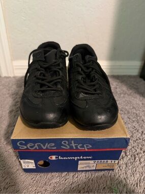 Champion Serve Safe Step Women's Black Lace-Up Sneakers
